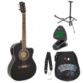 ts-ideen Elektro Akustik Gitarre Schwarz Westerngitarre Bild 1